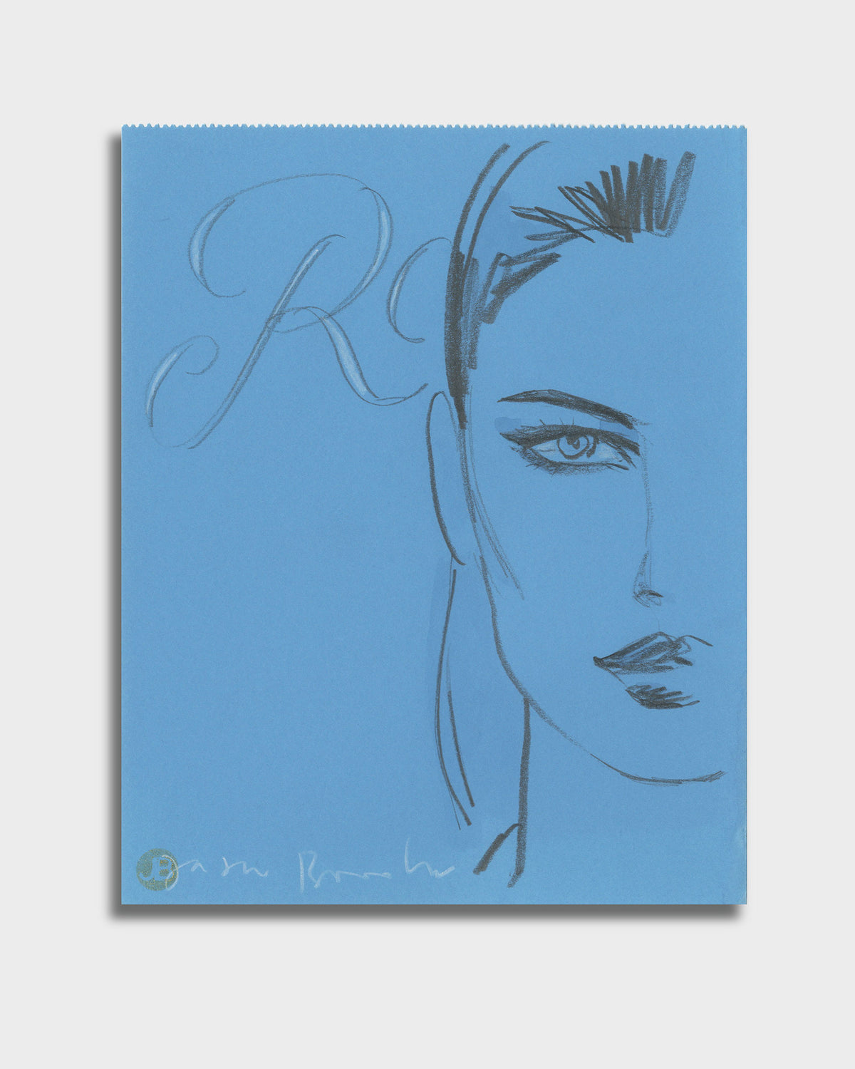 Face on Blue paper