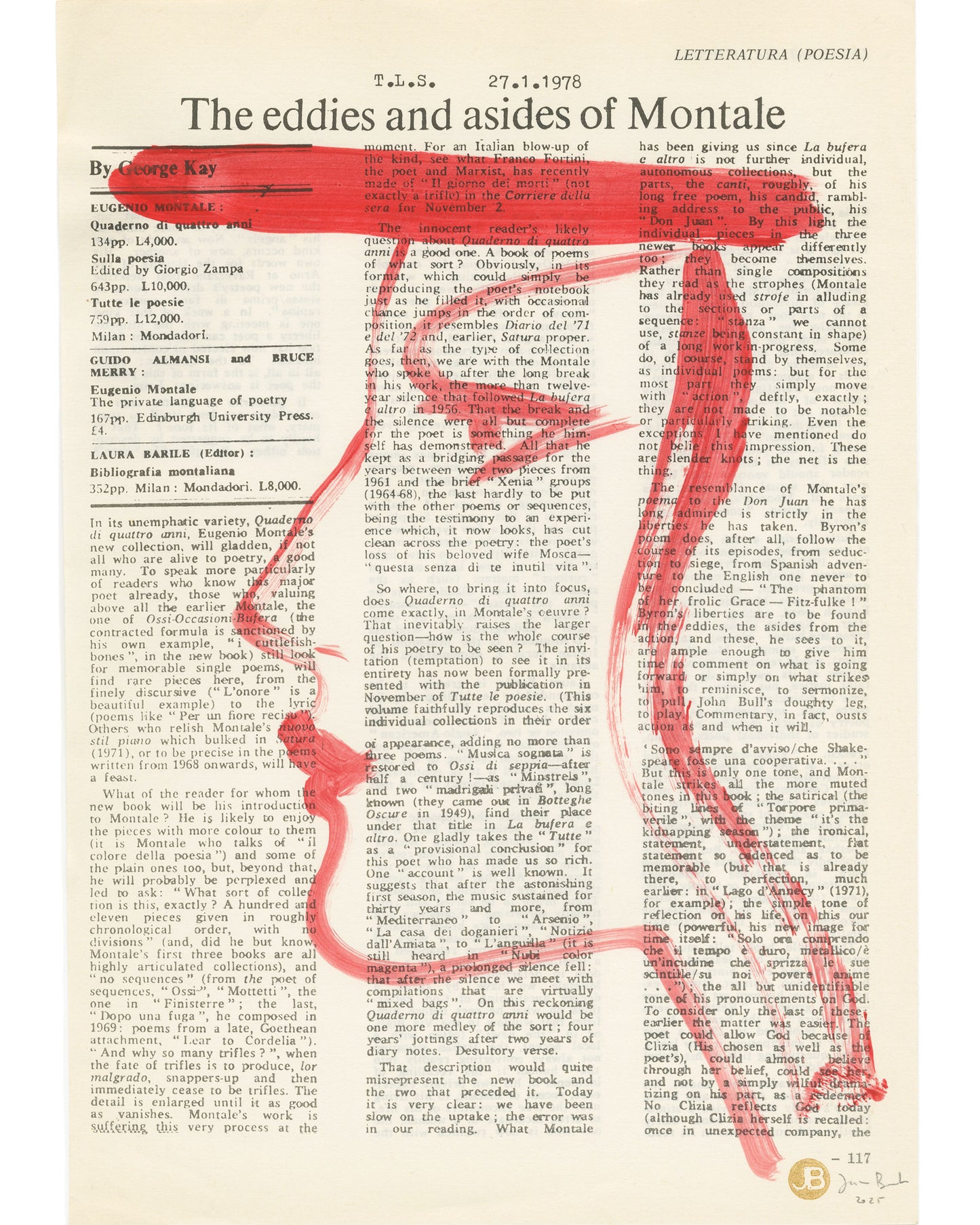 The Eddies and Asides of Montale